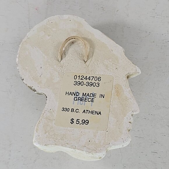 Handmade Greek 330 B.C. Athena Chalkware Reproduction Wall Plaque With Hook - Picture 2 of 8